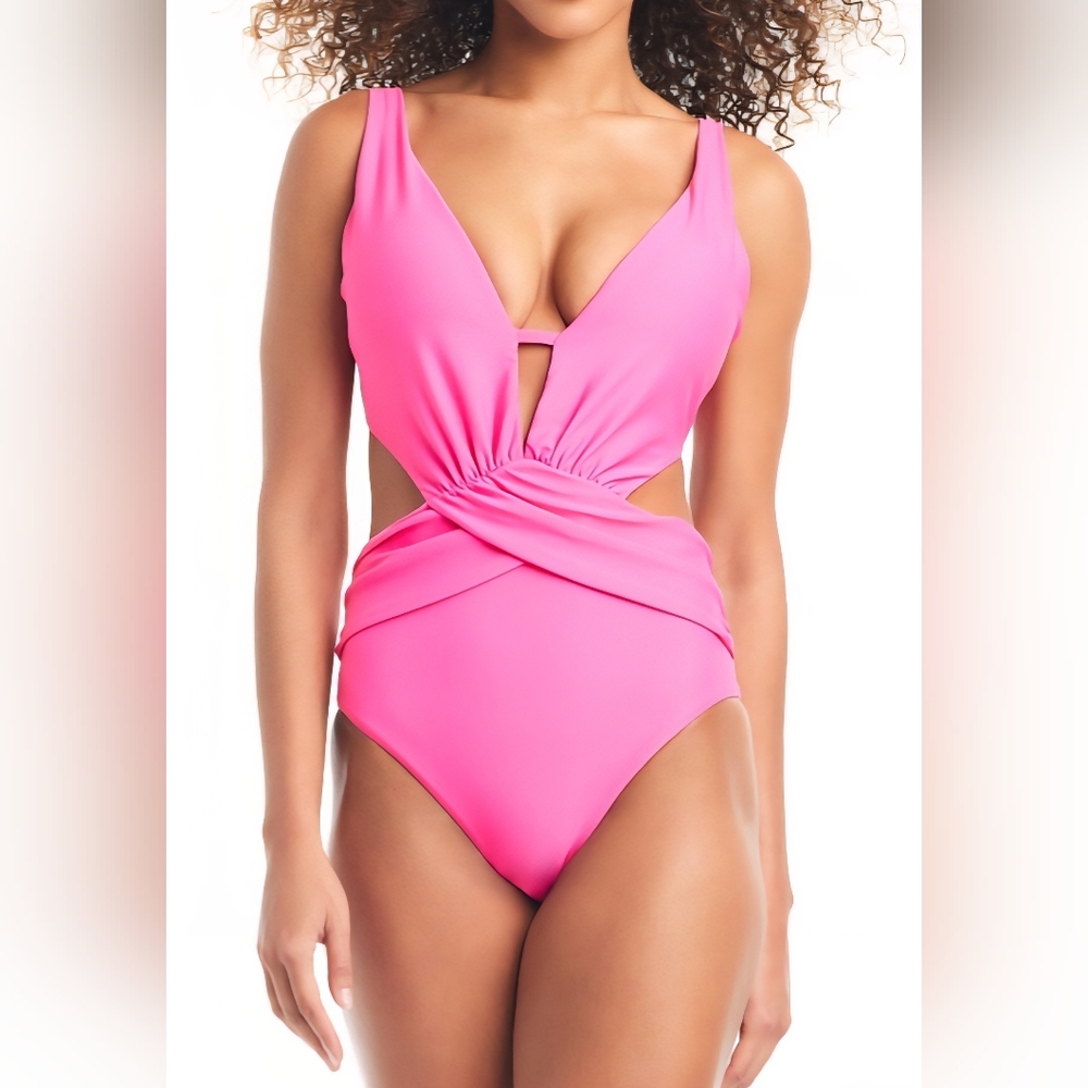 Bar lII Women's Draped Monokini Swimsuit, Created for Macy's - Candy Kiss, M